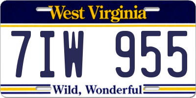 WV license plate 7IW955