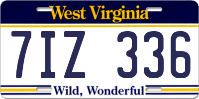 WV license plate 7IZ336