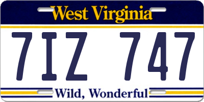 WV license plate 7IZ747