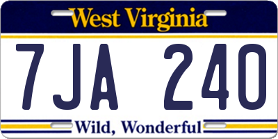 WV license plate 7JA240