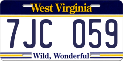 WV license plate 7JC059
