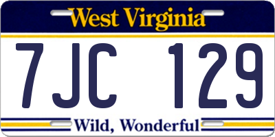 WV license plate 7JC129