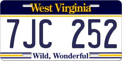 WV license plate 7JC252