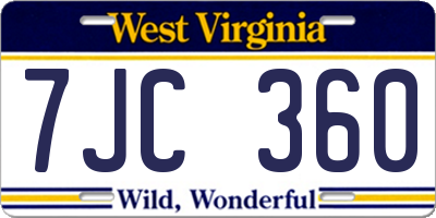 WV license plate 7JC360