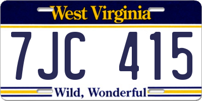 WV license plate 7JC415