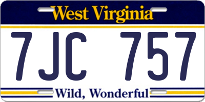 WV license plate 7JC757