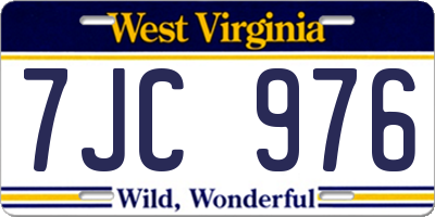 WV license plate 7JC976