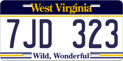 WV license plate 7JD323