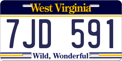 WV license plate 7JD591