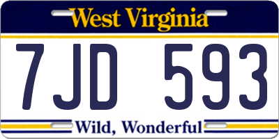 WV license plate 7JD593