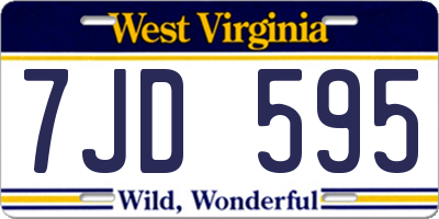 WV license plate 7JD595