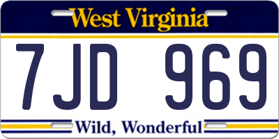 WV license plate 7JD969