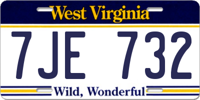 WV license plate 7JE732