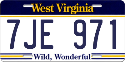 WV license plate 7JE971