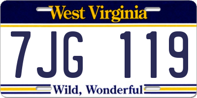WV license plate 7JG119
