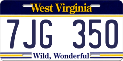 WV license plate 7JG350