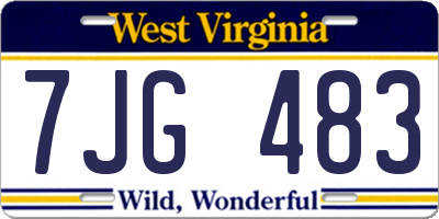 WV license plate 7JG483