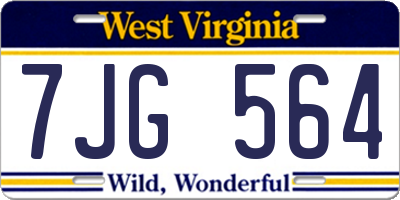 WV license plate 7JG564