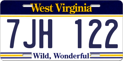 WV license plate 7JH122