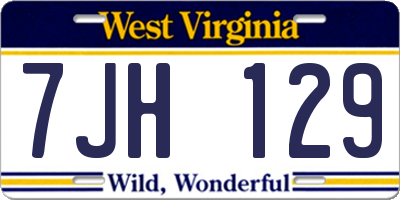 WV license plate 7JH129