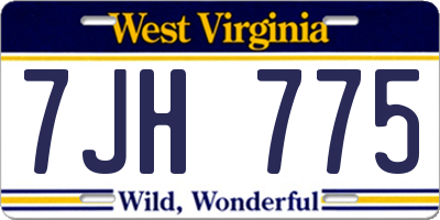 WV license plate 7JH775