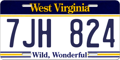 WV license plate 7JH824