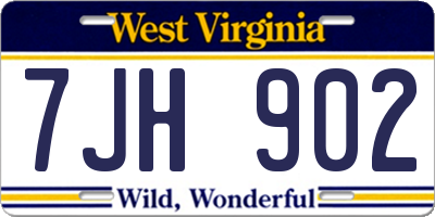 WV license plate 7JH902