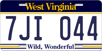 WV license plate 7JI044