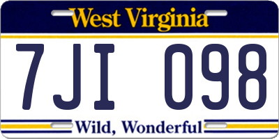 WV license plate 7JI098