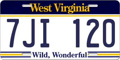 WV license plate 7JI120
