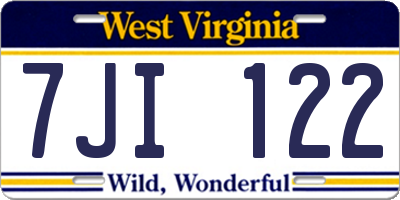WV license plate 7JI122