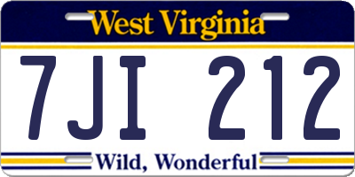 WV license plate 7JI212