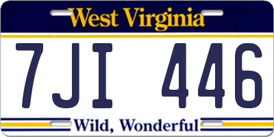 WV license plate 7JI446