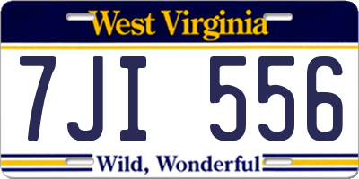 WV license plate 7JI556