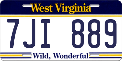 WV license plate 7JI889