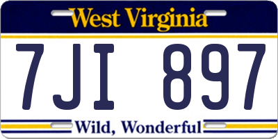 WV license plate 7JI897