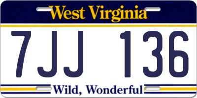 WV license plate 7JJ136