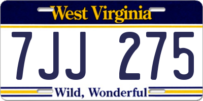WV license plate 7JJ275