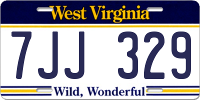 WV license plate 7JJ329