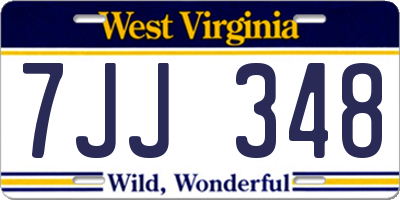 WV license plate 7JJ348