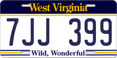 WV license plate 7JJ399