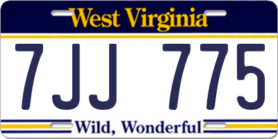 WV license plate 7JJ775