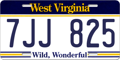 WV license plate 7JJ825