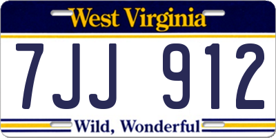 WV license plate 7JJ912