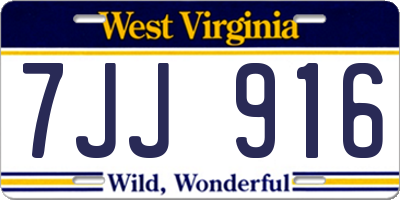 WV license plate 7JJ916