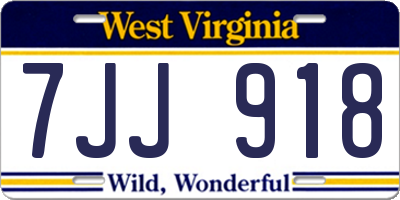 WV license plate 7JJ918
