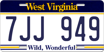 WV license plate 7JJ949