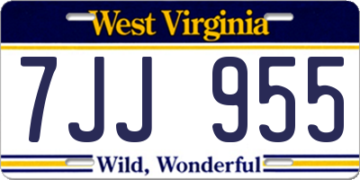 WV license plate 7JJ955