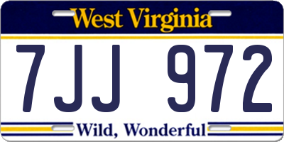 WV license plate 7JJ972