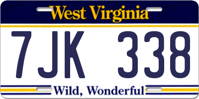 WV license plate 7JK338